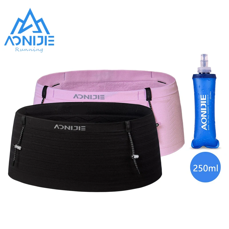 AONIJIE W8116 Woven Elastic Sports Waist Bag Running Belt with 250ml Soft Flask