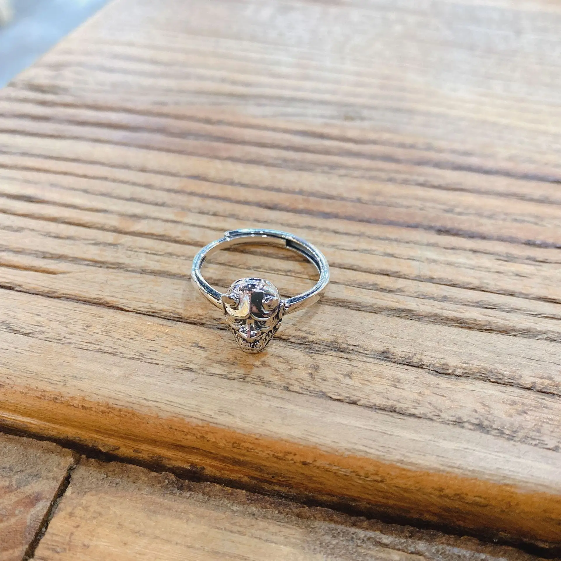 Модные серебряные кольца Праджня маска с черепом на палец регулируемое кольцо