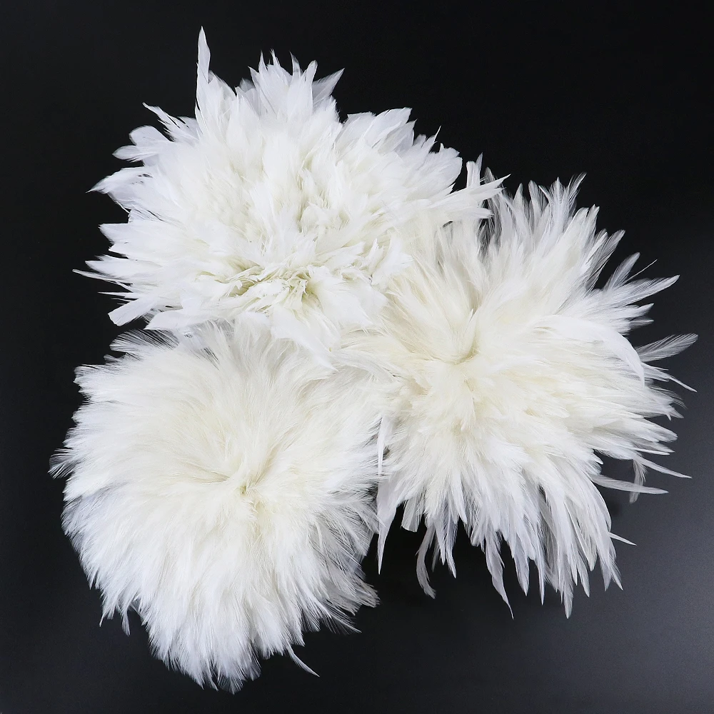 

800-1000 PCS/Lot White Rooster Feathers Trim 4-8" Chicken Feather Strip Natural Feather Plumes Jewelry Costume Hat Party Decor