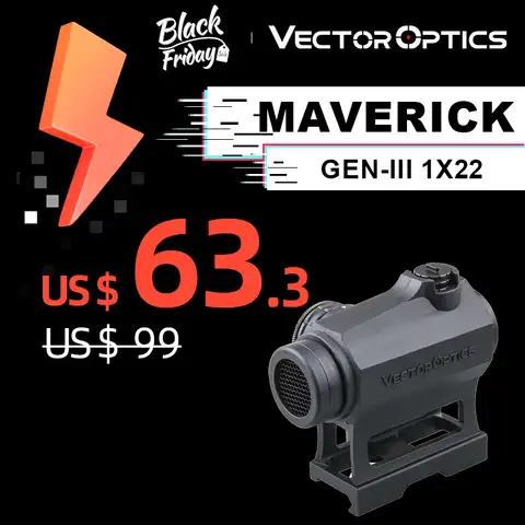 Оптический прицел Vector Optics Maverick Gen3 1x22, оптический прицел с красной точкой, водонепроницаемый прицел QD AR, резиновый прицел, 223, 5,56, 308, 7,62