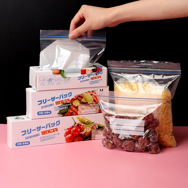 

15-30PCS Silicone Food Storage Bag Reusable Fresh-keeping Bag Fruit And Vegetable Sealed Freezer Bag Leakproof Food Ziplock Bag