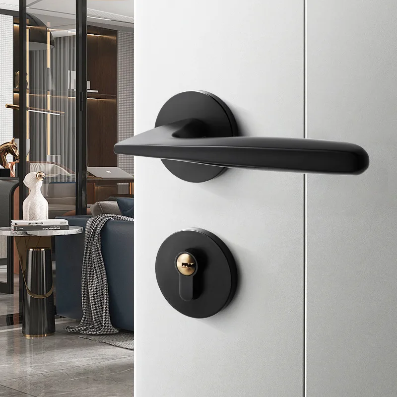 

Lock Door Silent Magnetic Postmodern Door Universal Bedroom Room Wooden Lock Room Door Set Household Split Indoor Lock