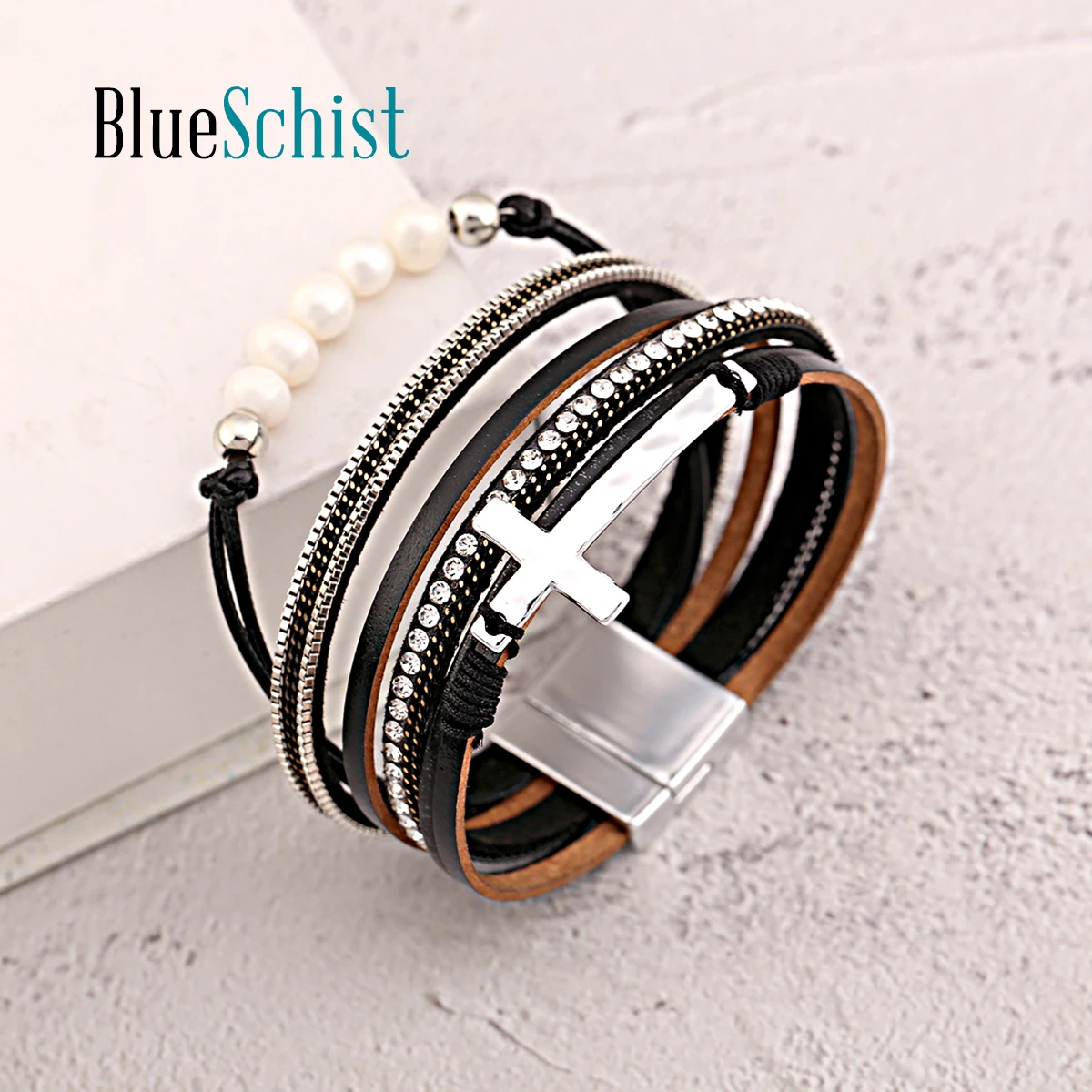 

BlueSchist Imitation Leather Multi-layers Bohemia Bracelets Statement Fashion Bangle for Women Girls Jewelry Accessory Nice Gift