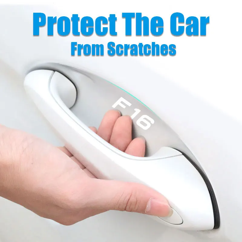 

8 шт./компл. для F16 X6 Логотип Автомобильные прозрачные наклейки на ручки защитная пленка для дверей автомобиля наклейки против царапин аксес...