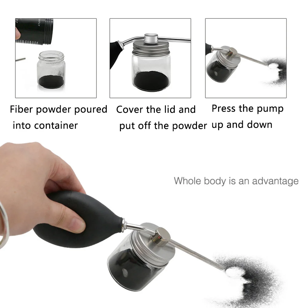 

Professional Pump Glass Grooming Light Extensions Spray Applicator Portable Supplies Hair Loss Fiber Powder Nozzle Tool