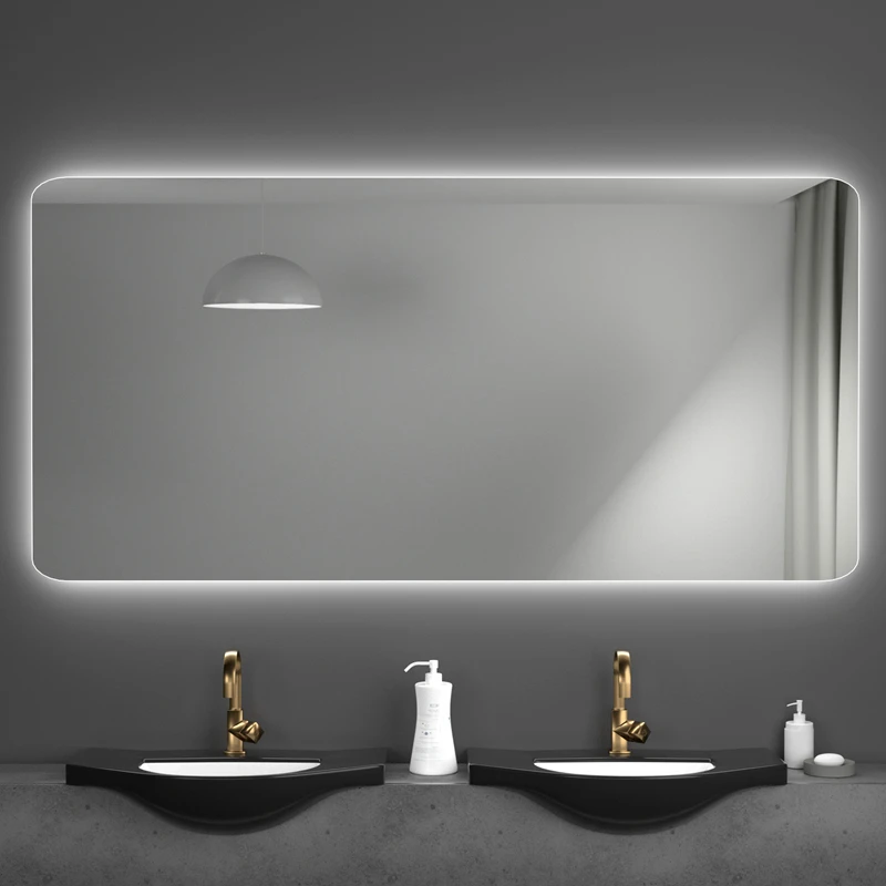 

Wall Mounted Design Mirror Rectangle Touch Switch Bathroom Mirror Illuminated Glam Espejo Aumento Maquillaje Con Luz Furniture