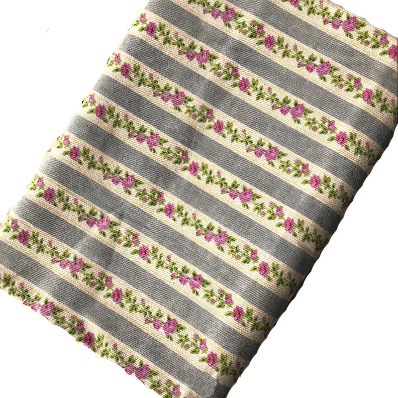 Винтажная хлопчатобумажная льняная ткань Zakka с цветами, 48x145 см