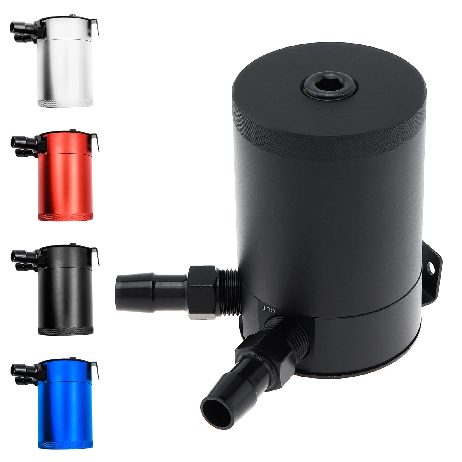 

300ml Aluminum AN10 Oil Catch Can Exhaust Reservoir Tank with 2 AN10 Ports 2 Ports Reservoir Oil Catch Tank Fuel Tank