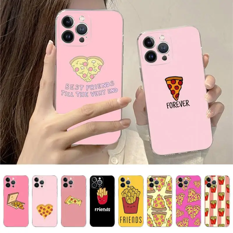 Pizza Best Friends BFF  Phone Case For iPhone 14 11 12 13 Mini Pro XS Max Cover 6 7 8 Plus X XR SE 2020 Funda Shell