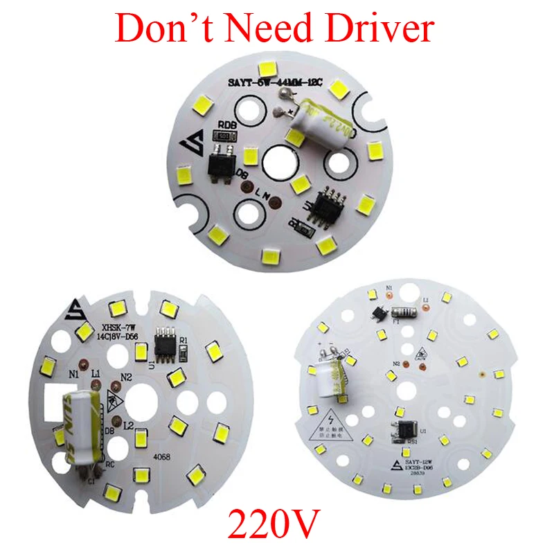 

5W 6W 7W 9W 12W 40mm-96mm OD AC220V Chip Free Driver Warm Yellow White SMT SMD Done Spot LED Light Base Bulb Lamp Bead Emitter