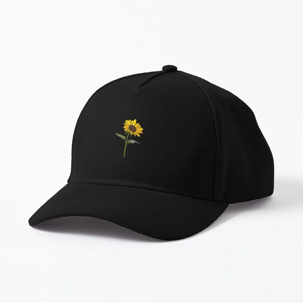 

Aesthetic Sunflower on Black Cap Designed and sold byRocket-To-Pluto