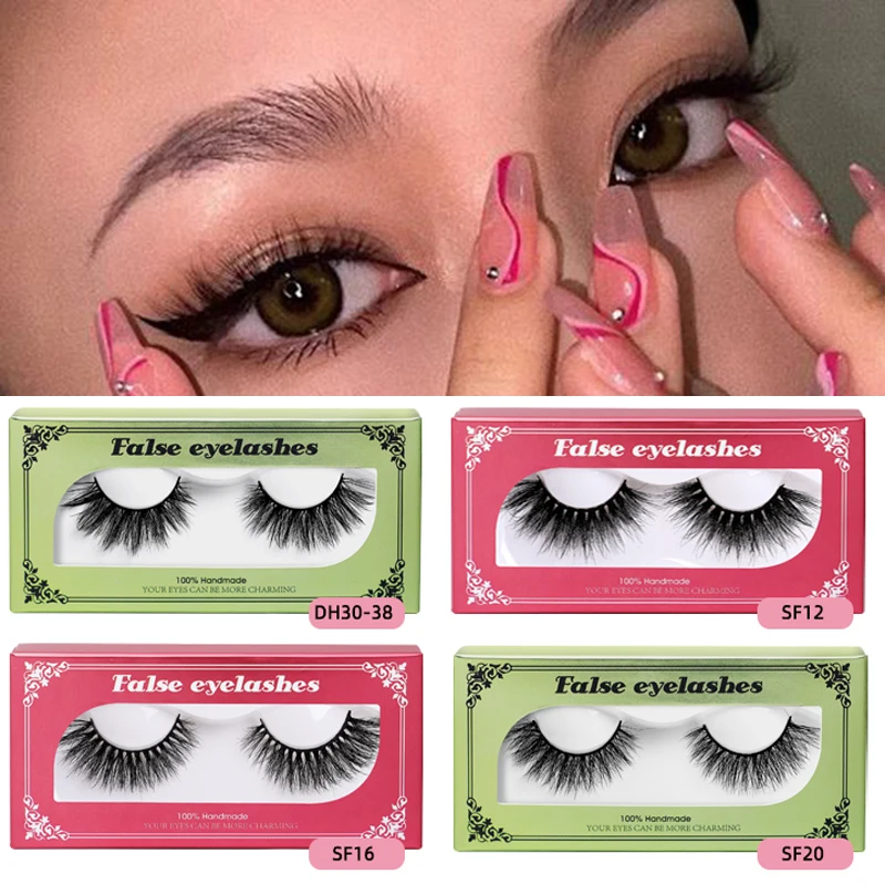 

1 Pair False Eyelashes Reusable Lash Extension 3D Mink Hair Fluffy Long Makeup Beauty Natural Thick Fake Lashes Cosmetics