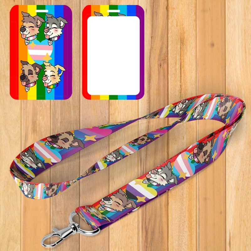 

A0744 Gay Pride Dog Rainbow Flag LGBT Homosexual Bisexual Lesbian Neck Strap Lanyard Keychain ID Credit Card Pass Accessories
