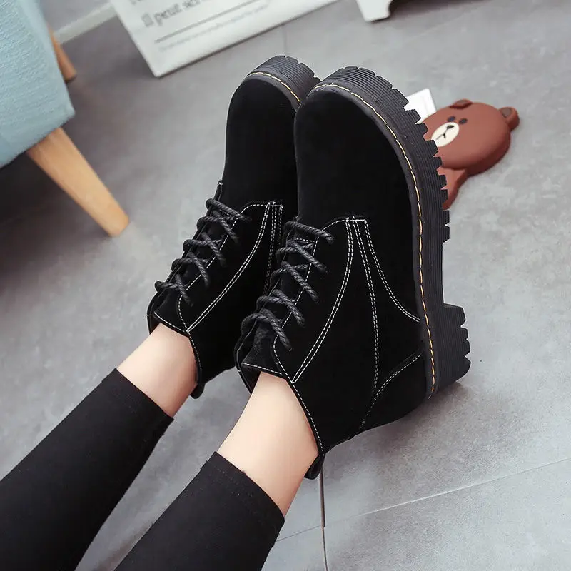 

Autumn Winter Chelsea Boots Women Platform Brown Black Beige White Ankle Boots for Women Fur Short Chunky Punk Gothic Shoes