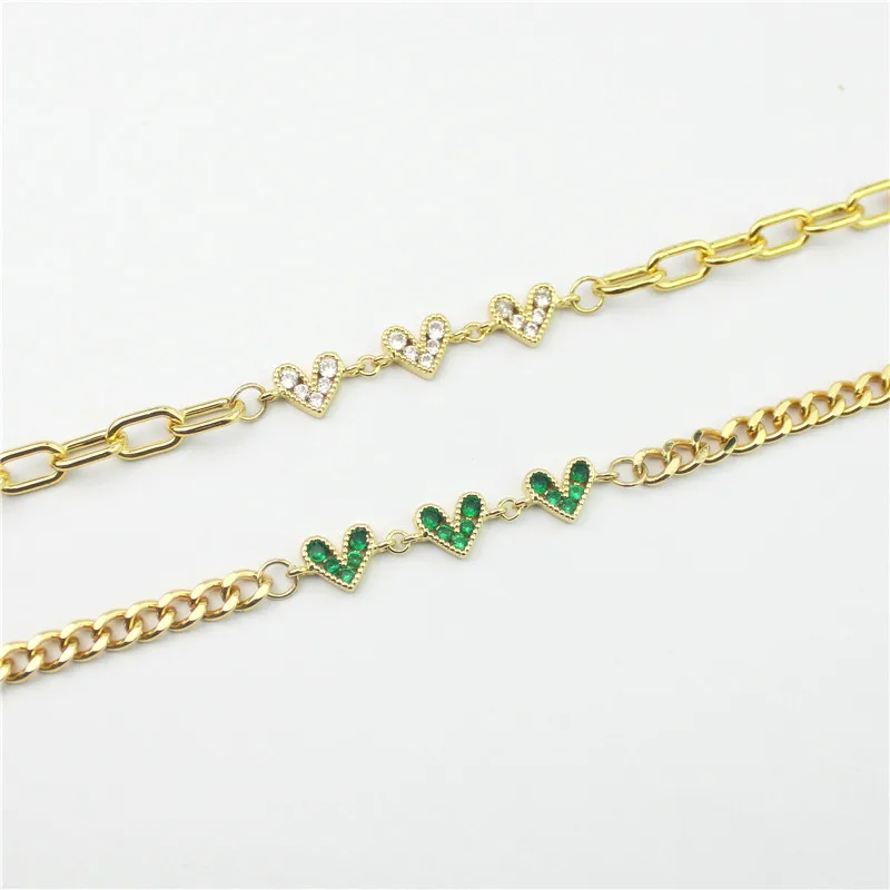 Ожерелье с фианитом в форме сердечка 18 дюймов 10 шт./лот | Ожерелья