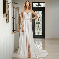 sexy illusion split a line wedding dress for women sweetheart beading bridal gown white button back bridal dress robe de mari%c3%a9e