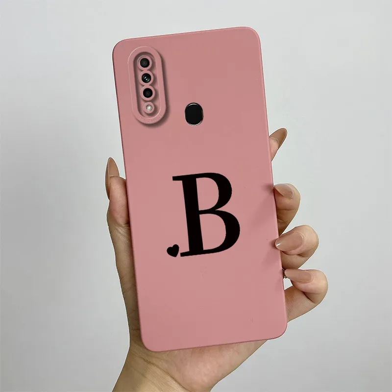 For Oppo A31 Case OPPO 2020 Phone CPH2015 CPH2073 CPH2081 CPH2029 CPH2031 Cute Initial Letters Square Skin Matte Cover