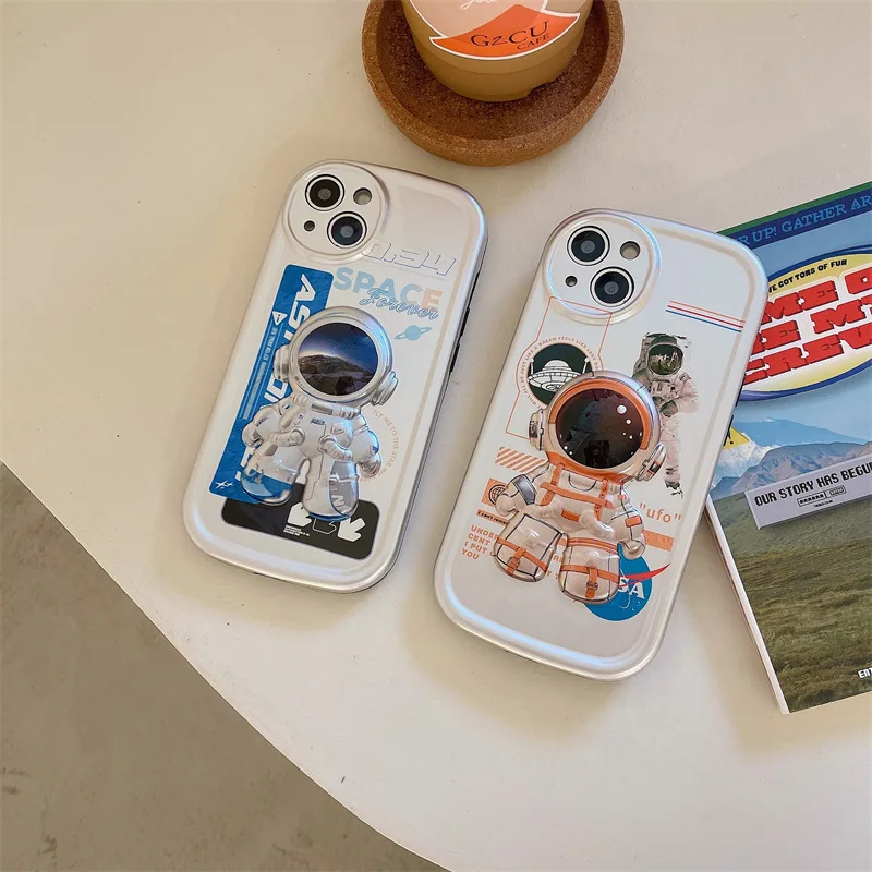 

Cartoon Electroplate Stereo Astronaut Phone Case Cover for IPhone 11 12 13 Pro X XR XS Max Shockproof Case for IPhone 13 Cases