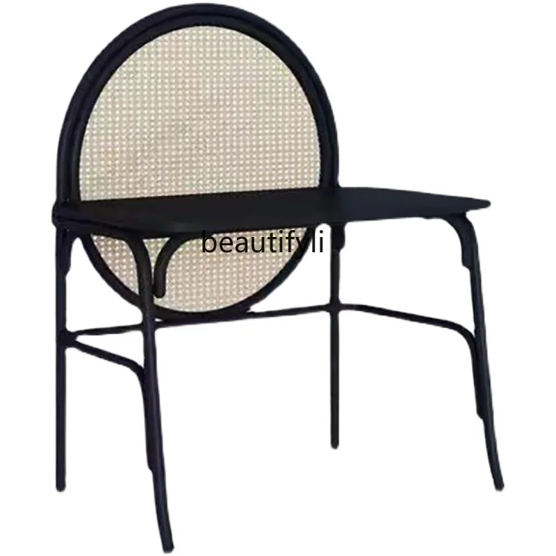 

Nordic Solid Wood Rattan Drawer Desk Home Computer Desk Writing Desk Retro Bedroom Log Makeup Table