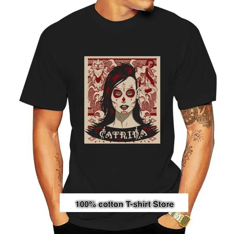 

Camiseta de Catrina para mujer y búho Unisex, ropa de talla grande, camiseta