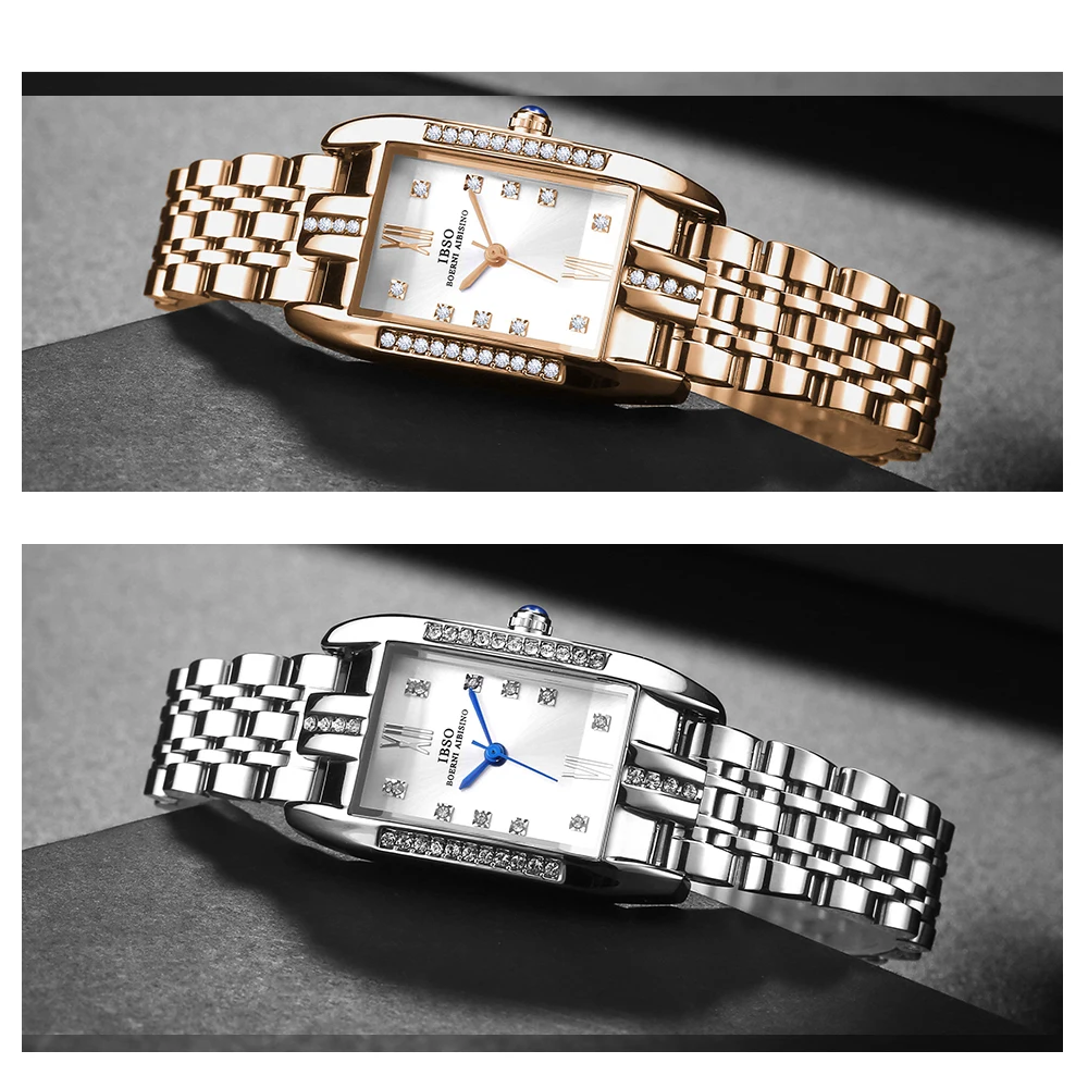 Original Elegant Women Watch Rectangular Luxury Golden Steel Wristwatch Female Silver Watches Ladies Hand Clock Girlfriend Gifts enlarge