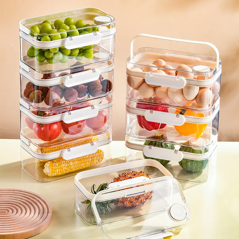 

Organizer Fridge Storage Plastic Storage Container Kitchen Storage Box Clear Refrigerator Organizer Dustproof Home Organizer