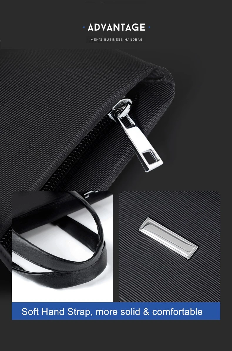 Business Laptop Bag Package High Grade Briefcase Men's Handbag Official Large Capacity Waterproof Black Blue Gray Custom Logo