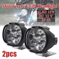 2pcs motorcycle headlight 6 led auxiliary lights high brightness spotlights scooters electric vehicle waterproof modified bulbs