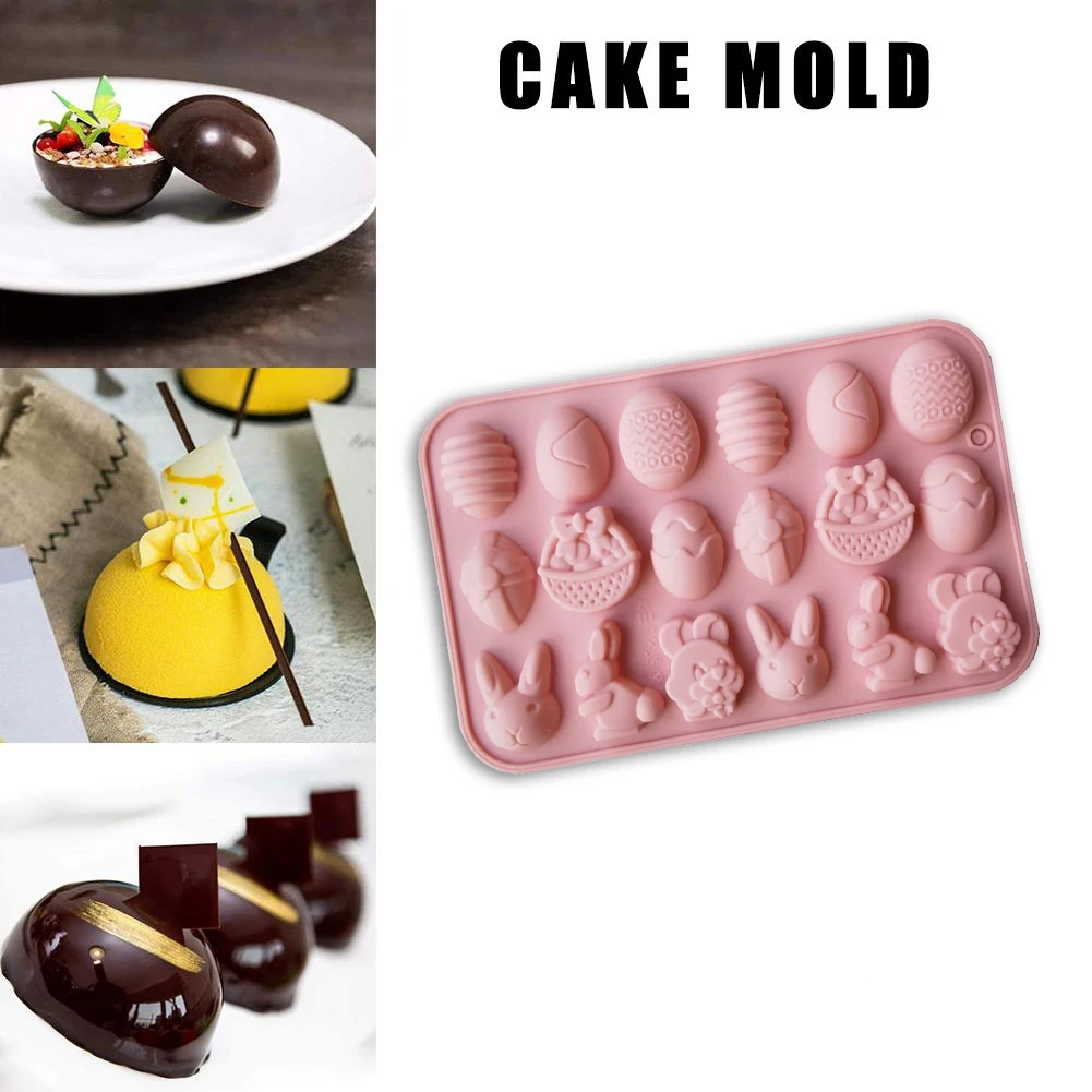

Easter Mold Bunny Eggs Silicone Baking Mould Pudding Tray Cake Decorating Tools Pastry Tools for Home Kitchen