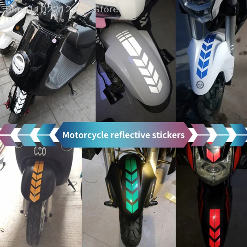 

Universal Motorcycle Reflective Stickers Car Motorbike Scooter Arrow Stripes Fender Decals Waterproof Warning Decoration