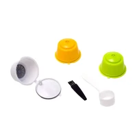 3 pcs coffee capsules refillable coffee capsules pods reusable universal coffee filter with spoon brush for dolce gusto