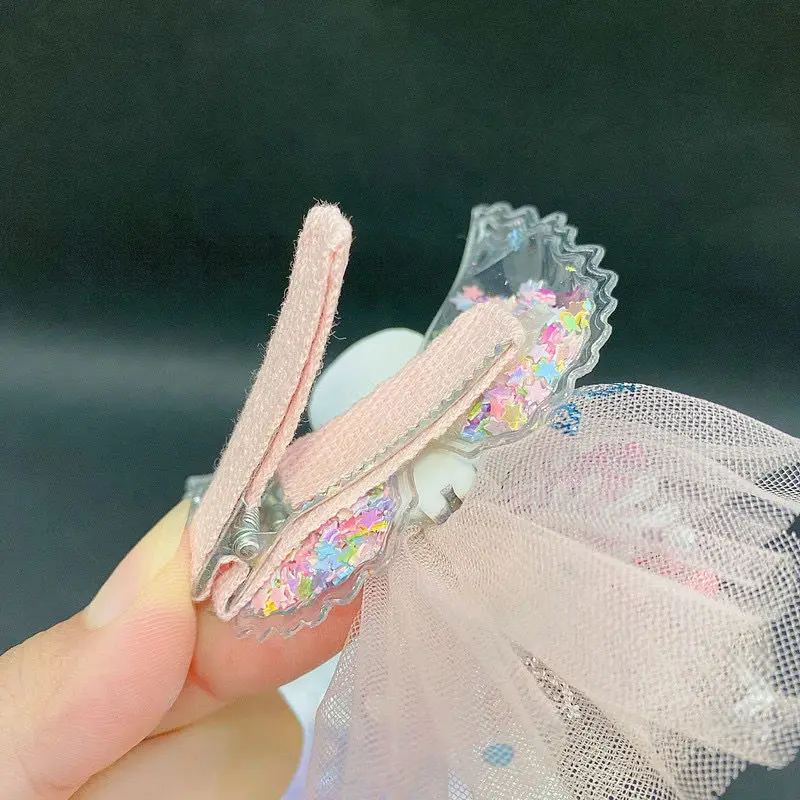 Заколка для волос принцессы с крыльями зыбучих песков Эльза белая снежная вуаль