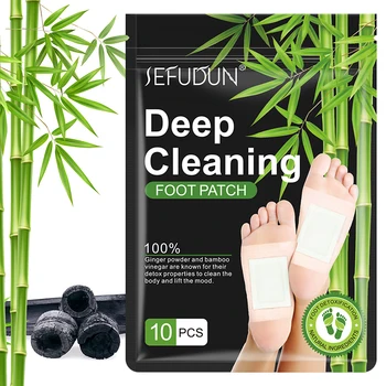 10 Pcs Detox Foot Patches  For Toxin Removal Body Care Pad Pain and Stress Relief Deep Cleansing Foot Pads Help Sleep Slimming