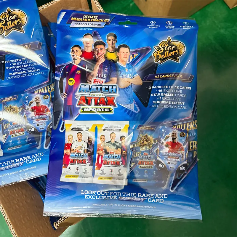 Фото Официальный лицензионный набор коллекционных футбольных карточек Topps UEFA Champions League Match Attax Mega Pack 2025-26 (Blind Box) №4