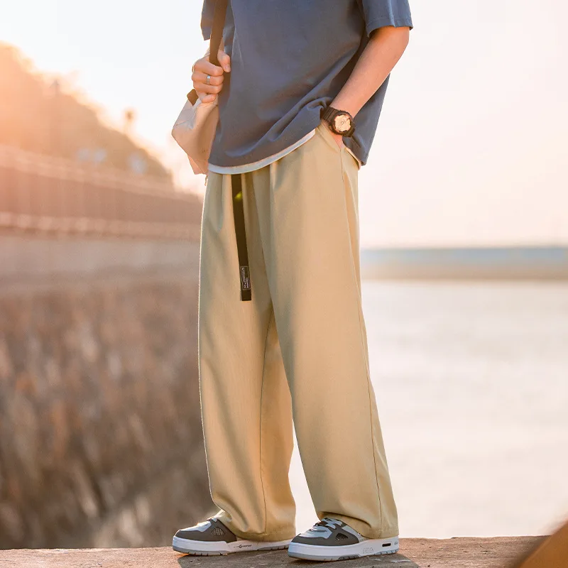 

Мужские повседневные брюки с пряжкой в стиле Хань Лу синанг Новинка Весна 2022 свободные и универсальные длинные брюки