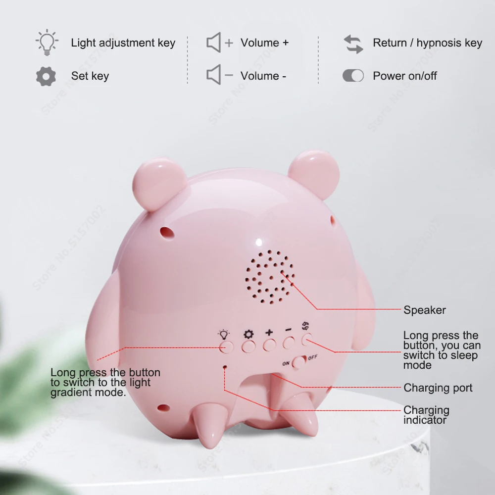 Прикроватный будильник Youpin с милым медведем ночсветильник RGB пробуждение датчик