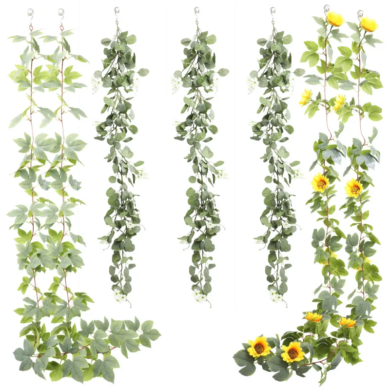 

1pcs long artificial rose flowers vine autumn cane backdrop decor silk fake rattan garland for wedding home hotel decoration