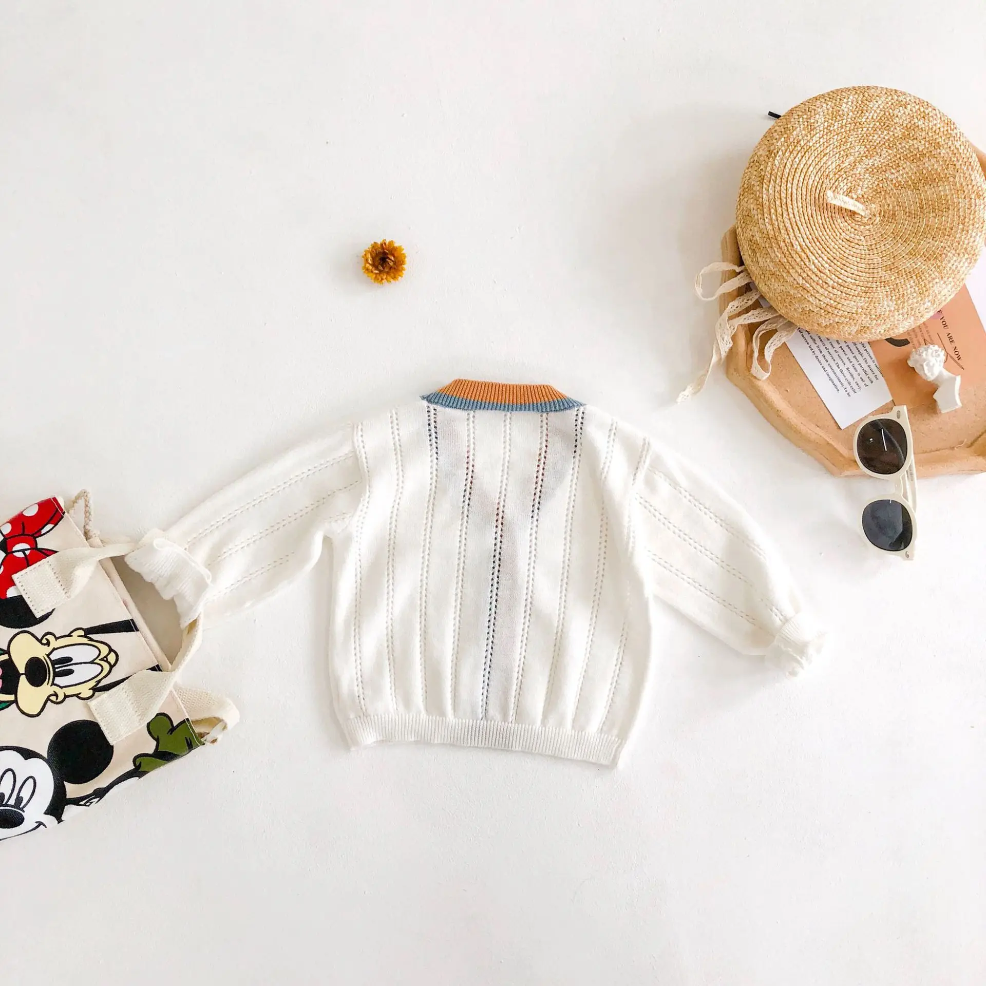 

2022 New Male and Female Baby Color Hollow Cardigan Sunscreen Air Conditioning Shirt Coat Long Sleeve Knit Coat