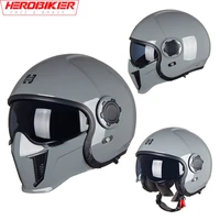 half motorcycle helmet retro can be modified and detachable windshield goggles mask breathable drop resistance dot certification
