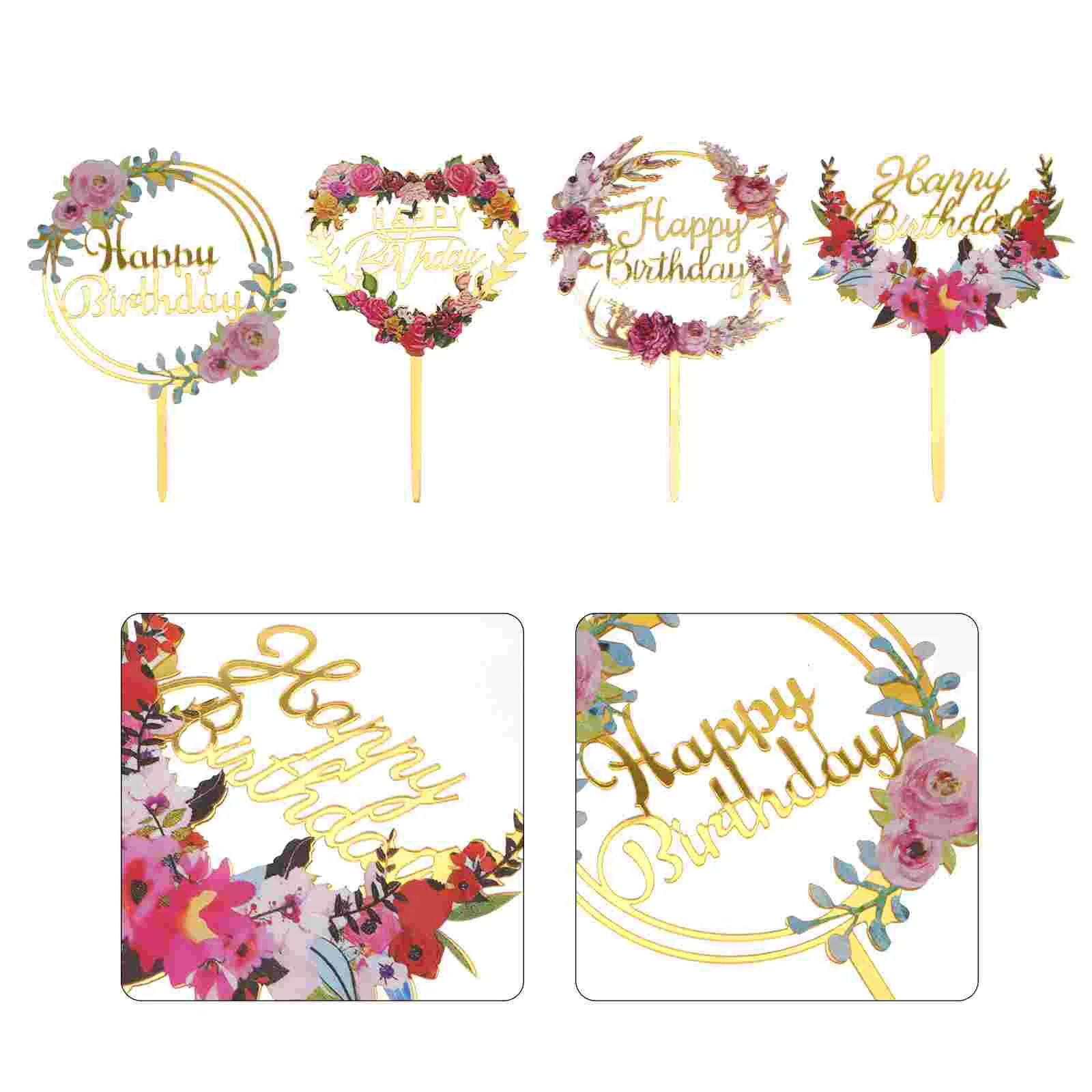 

Birthday Topper Cupcake Acrylic Shower Baby Cake Picks Dessert Toothpick Decor Pet Party Favor Sparkle Shiny Supplies