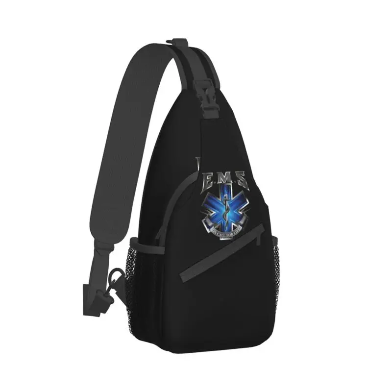 Fashion Ems Star Of Life Crossbody Sling Backpack Men Emt Shoulder Chest Bag for Hiking