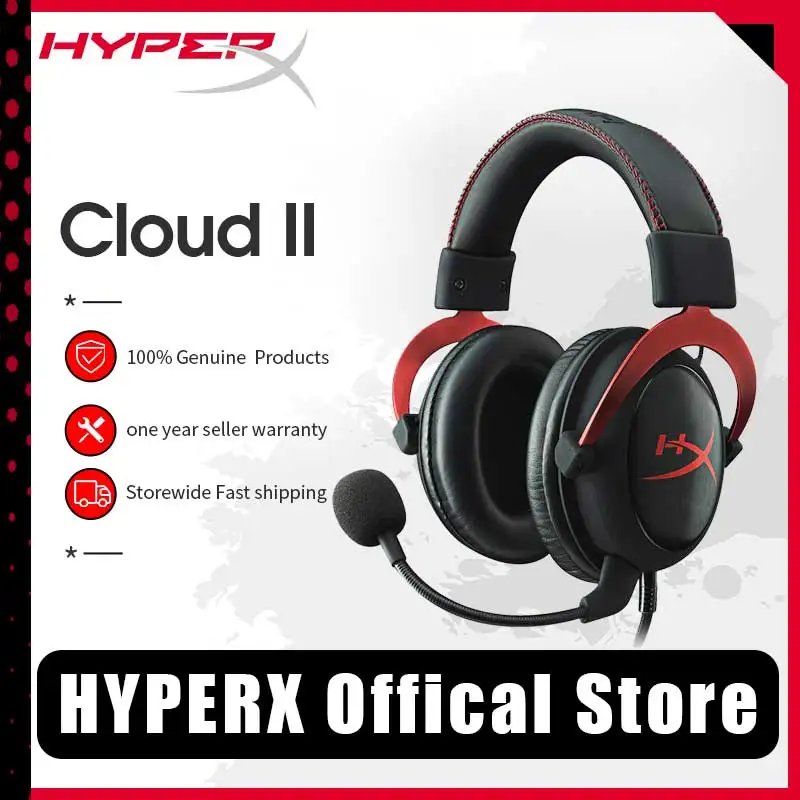 Original HyperX Cloud 2 II Gaming Wire And Wireless Headset With HiFi 7.1 Surround Sound Microphone Gaming Headphone For PC PS4