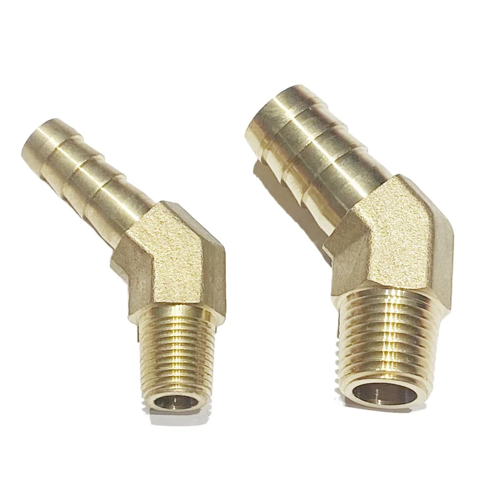 

8 мм, 10 мм, 12 мм, 20 мм, шланговый штуцер, наружный диаметр до 1/8 дюйма, 1/4 дюйма, 1/2 дюйма, BSP, наружная резьба, латунный фитинг, колено, переходник для соединителя 45 градусов