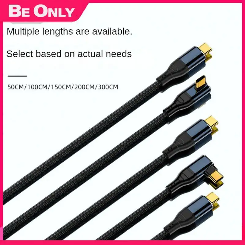 

5a 240w Type-c Male To Male Side Bending Charging Data Cord Usb2.0 Type-c Charge Cable Folding Endurance Charging Line 480mbps