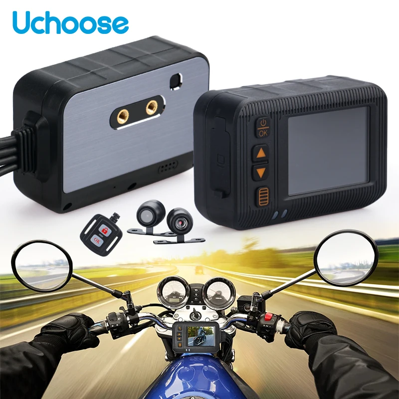 

2-дюймовый мотоциклетный видеорегистратор HD 720P, видеорегистратор, видеорегистратор для вождения, водонепроницаемый двухканальный видеоре...