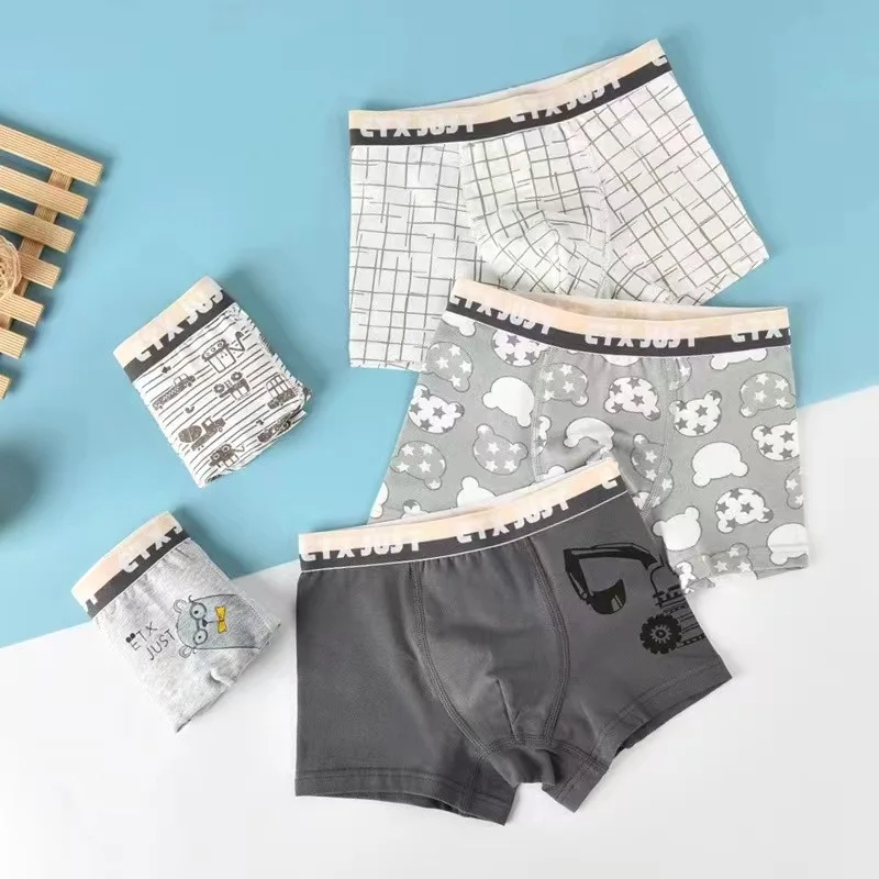 New Arrival Boys Boxer Underwear Cotton Breathable Panties for Toddler Baby Casual Children Soft Underpants 5pcs/lot 4 8 14Years