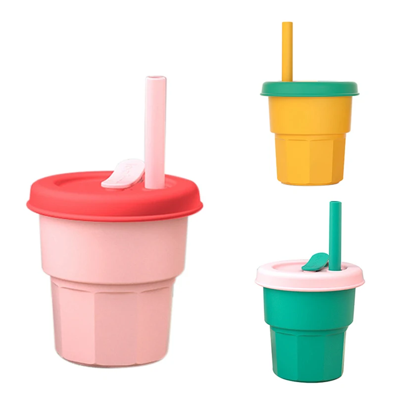 

Миниатюрная силиконовая чашка MISUTA с соломинкой и крышкой, Детская силиконовая чашка для кормления, бутылка для воды, детская бутылка для пи...