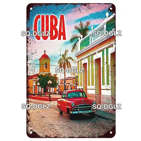 [SQ-DGLZ] металлический плакат с изображением Кубы Гавана, винтажная фототабличка, декор для комнаты, для бара, клуба, мужской пещеры, художественная живопись, подарок