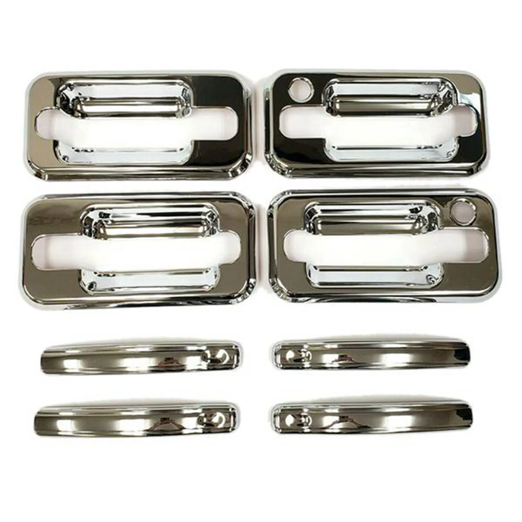 

8PC/Set Front+Rear Door Handle Cover for Hummer H2 SUV SUT 2003-2009 Chrome Without Passenger Key Hole Exterior Covers