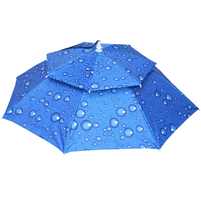 

Portable Rain Umbrella Hat Army Green Foldable Outdoor Pesca Sun Shade Waterproof Camping Fishing Headwear Cap Beach Head Hats
